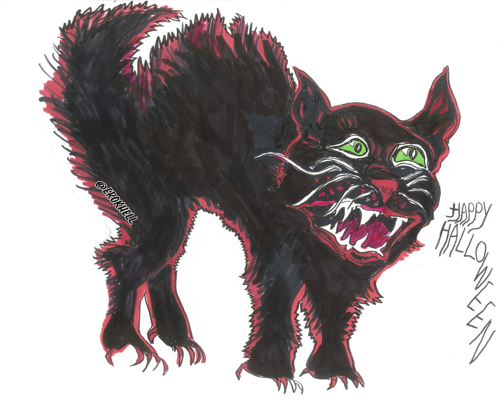 Scary Cat Halloween Decoration